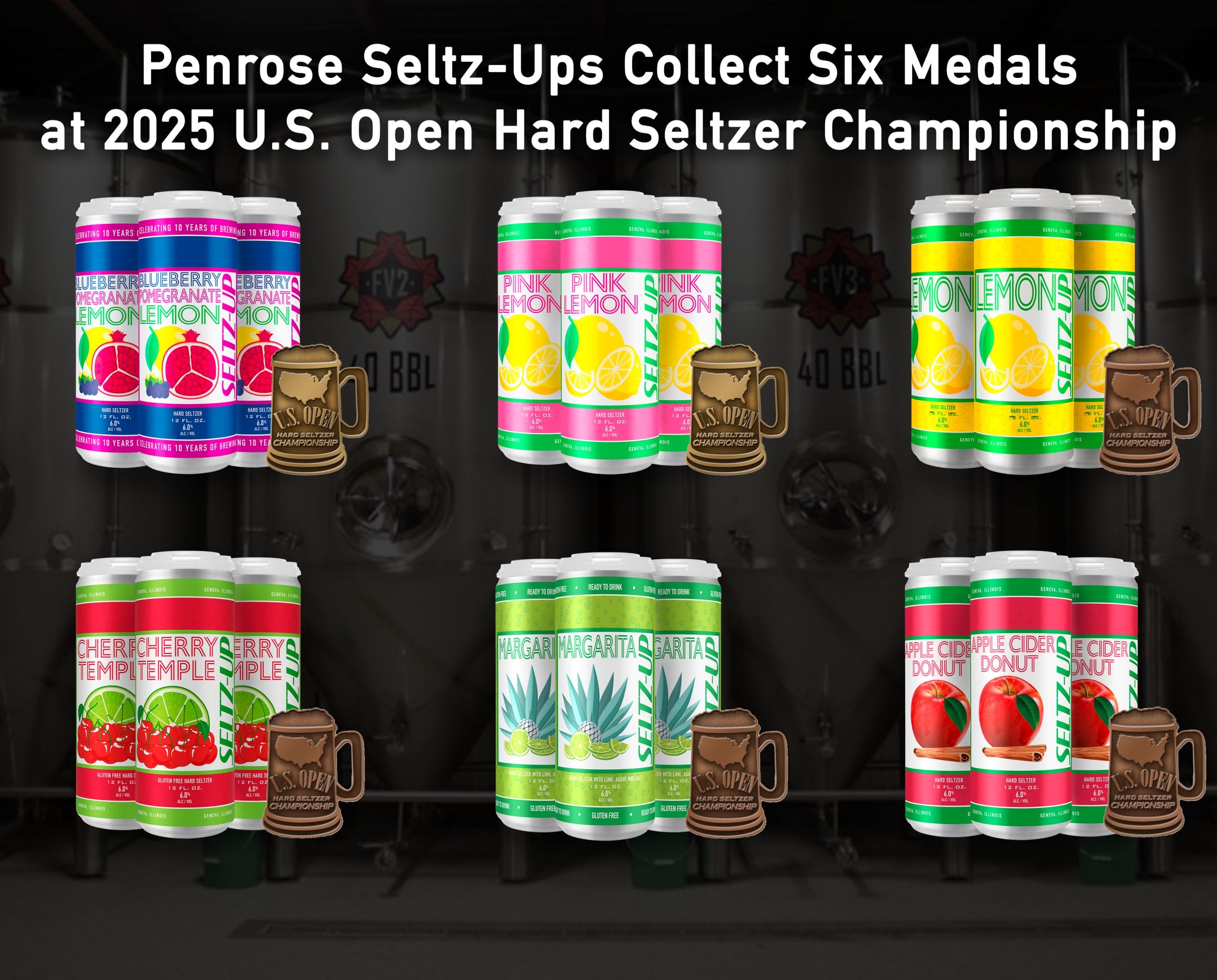 Penrose Brewing Repeats Six Medal Wins at 2025 U.S. Open Hard Seltzer Championship
